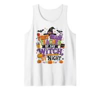 First Grade Teacher in Day Witch By Night Design Tank Top