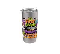 First Grade Teacher Monster Squad Design Stainless Steel Insulated Tumbler