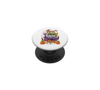 First Grade Teacher Spooky Vibes Pumpkin Design PopSockets Adhesive PopGrip