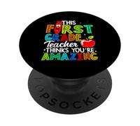 First Grade Teacher Thinks Amazing Educator Teaching Design PopSockets Adhesive PopGrip