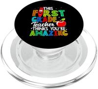 First Grade Teacher Thinks Amazing Educator Teaching Design PopSockets PopGrip for MagSafe
