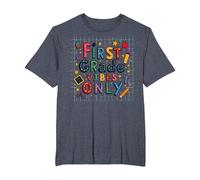 First Grade Vibes Only: Colorful School Celebration T-Shirt, Men's Big and Tall, Heather Blue, 4X Tall