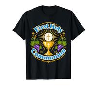 First Holy Communion 1st Catholic Value Graphic T-Shirt, Men, Black, M