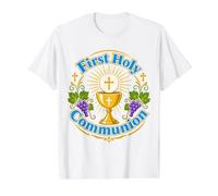 First Holy Communion 1st Catholic Value Graphic T-Shirt, Men, White, M