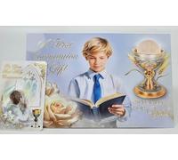 First Holy Communion Boy Money Voucher Wallet and Keepsake Prayer Card