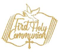First Holy Communion Cake Topper, Baby’s 1st Communion, On Your Confirmation/God Bless, Religious Christening Baptism 1st Birthday Baby Shower Party Decorations Supplies Gold Glitter