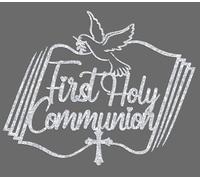 First Holy Communion Cake Topper, Baby’s 1st Communion, On Your Confirmation/God Bless, Religious Christening Baptism 1st Birthday Baby Shower Party Decorations Supplies Silver Glitter