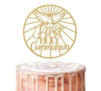 First Holy Communion Cake Topper, Spanish Mi Primera Comunion Decorations, Children Christening Decoration Supplies, God Bless this Child, First Communion Decor Gold Glitter