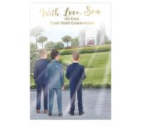 First Holy Communion Card for Son, Religious Blessing Card, 13 x 19 cm