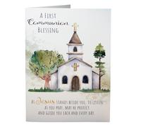First Holy Communion Card with Envelope and Gold Embossed Detail