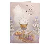 First Holy Communion Card with Envelope and Gold Embossed Detail