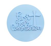 First Holy Communion Cookie Stamp Cupcake Stamp Fondant Embosser Fondant Cupcake Baking Cookie Icing Cake Stamps Decorating Accessories Embosser for Icing, Wedding Birthday First Holy Communion Gift