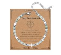 First Holy Communion Gifts for Girls - Cross Bracelets for Daughter Granddaughter Teen Girls - Stainless Steel Cross Bracelets - Religious Faith Jewellery Gifts for Christians