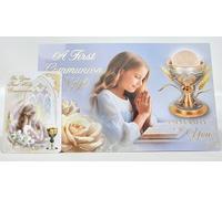 First Holy Communion Girl Money Voucher Wallet and Keepsake Prayer Card