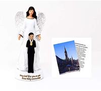 First Holy Communion Guardian Angel Communion Statue for a Boy, Catholic Keepsake Gifts & Lourdes Prayer card