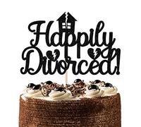 First Holy Communion Happily Divorced Cake Topper, Just Divorced Cake Decorations, Finally Done, Single AF, Divorce Party Decorations Black Glitter