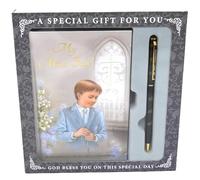 First Holy Communion My Mass Book and Pen Presentation Giftset for Boys with Prayer Card/Bookmark