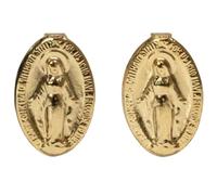 First Holy Communion Stud Earrings & Prayer Card Set | Great Catholic Gift for First Eucharist | Commemorative Holy Card, Metal, No Gemstone