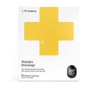 FIRST HONEY Manuka Honey Adhesive Bandages | Latex Free, Antibiotic Free Wound Dressing | First Aid Care Burns, Cuts, Scrapes, Wounds, Lacerations|6 Count (Pack of 1)