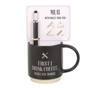 First I Drink Coffee Mug Set Something Different Black One Size