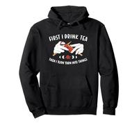 First I Drink Coffee Then I Turn Yarn Into Things Knitting Pullover Hoodie