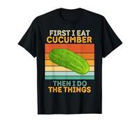 First I Eat Cucumber Then I Do The Things Vintage Cucumber T-Shirt