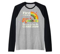 First I Teach Kindness Then We Follow The Curriculum Retro Raglan Baseball Tee