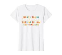 First I Teach Kindness Then We Follow The Curriculum Value Graphic T-Shirt, Women, White, L