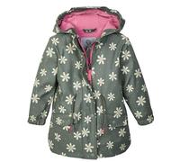 first instinct by killtec Unisex Kid's Fios 15 Mns Ct Rubberised parka/rain jacket with Hood, olive, 122-128