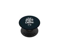 First Jesus Coffee Christian Faith Morning Prayer Believer PopSockets Adhesive PopGrip