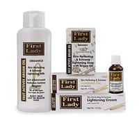 First Lady Argan Oil Skin Perfecting & Extreme Brightening (KIT) Lotion, Cream, Gel, Soap & Serum for Hyper Pigmentation, Dark Spots, Radiant Glowing Tone