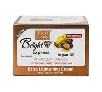 First Lady Bright Express Argan OR Advanced Formula Extra Skin Brightening Cream, Face and Body Depigmenting Treatment with Kojic Acid, Vitamin C, AHA, 500ml