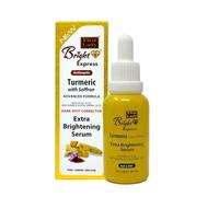 First Lady Bright Express Turmeric with Saffron Extra Skin Brightening Serum 30ml - with Kojic Acid, Niacinamide & Hyaluronic Acid. Dark Spot Corrector for face and body, reduces Hyperpigmentation.
