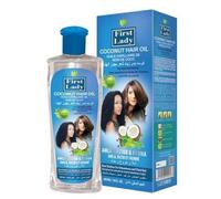 First Lady Herbal (Ayurvedic) COCONUT Hair Oil 300ml - For Hair Fall Control - With Amla, Castor & Henna - For Afro Asian European Hair Types