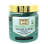 First Lady Coconut Lime Sugar Scrub 500ml - Exfoliating Face, Body & Lip Scrub with Shea Butter, Almond Oil & Sesame Oil - Smooth & Hydrating Skin Polish