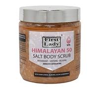 First Lady Himalayan Salt Body Scrub 500ml - Natural Exfoliating Body Scrub with Sunflower, Almond, Olive & Sesame Oils - Moisturising Dead Skin Remover for Smooth, Glowing Skin