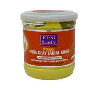 First Lady Vitamin C Clay Face Mask - Brightening Kaolin Clay Mask for Dark Spots, Dull Skin & Pore Cleansing - Detox Facial Mask with Fuller’s Earth 440g