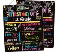 First Last Day of School Board Chalkboard Signs, 12" X 10" Double Sided Back to School Board Supplies for Kids Boys Girls 1st Day of Kindergarten Preschool 1st Grade Decorations Photo Props