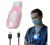 First Lifesaver Rechargeable LED Wearable Lights for Nurses with Hands-Free Magnetic Clip for Clothing and Scrubs, Soft White, Color, or Flashing Lighting (RC Pink)
