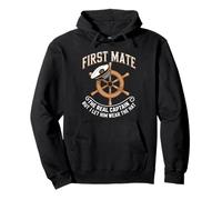 First Mate The Real Captain Boat Lover Boating for Men Kids Pullover Hoodie