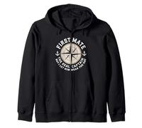 First Mate The Real Captain Boat Lover Boating Sea Zip Hoodie