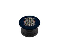 First Mate Vintage Nautical Ship Wheel Anchor PopSockets Adhesive PopGrip