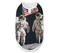 First Men On The Moon Dog Clothes Fashionable Sleeveless Pet Vest Puppy Breathable Shirts for Small Medium Dogs Cat L