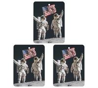 First Men On The Moon Hanging Car Air Fresheners 3Pcs Aromatherapy Tablets Automotive Fragrance Scented Card Decor Square