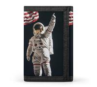 First Men On The Moon Men's Wallets Minimalist Trifold Wallet Polyester Card Cases Casual Coin Purse