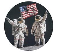 First Men On The Moon Round Wooden Puzzles for Adults Funny Colorful Jigsaw Puzzle Home Decors Gift 68 PCS
