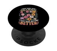 First Mom Now Grammie Colorful Leopard Print Quote PopSockets Adhesive PopGrip