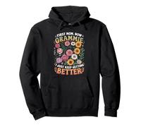 First Mom Now Grammie Colorful Leopard Print Quote Pullover Hoodie