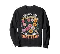 First Mom Now Grammie Colorful Leopard Print Quote Sweatshirt