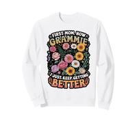 First Mom Now Grammie Colorful Leopard Print Quote Sweatshirt